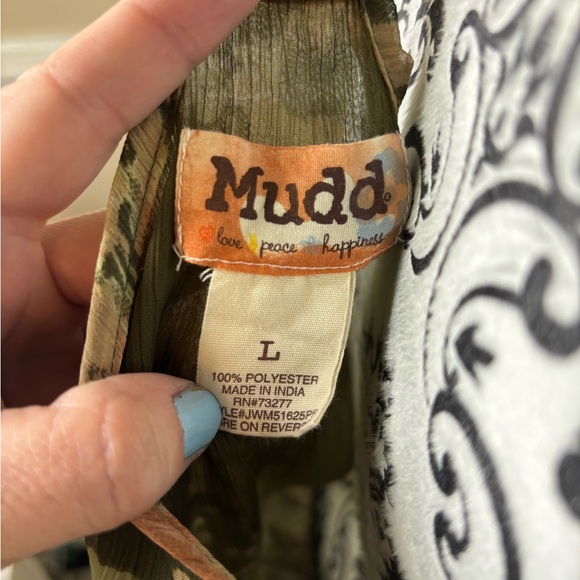Mudd, sleeveless, flounce/boho top, size Lg - Picture 7 of 8